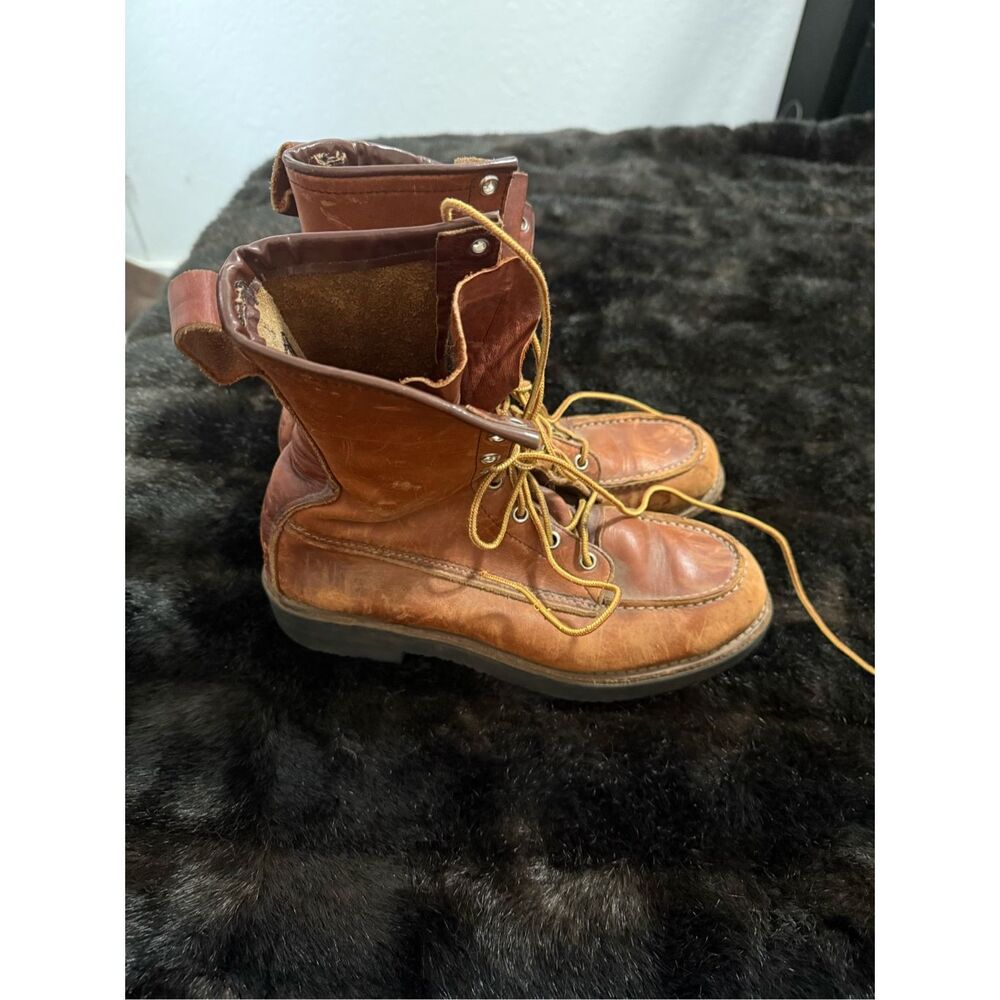 Vintage Work Boots Brown Leather Eddie Bauer Boots 9